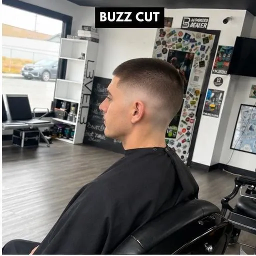 Buzz cut haircut at Norcal Barbershop in Eureka, CA