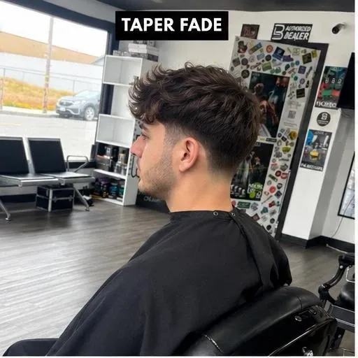 Taper fade haircut at Norcal Barbershop in Eureka, CA